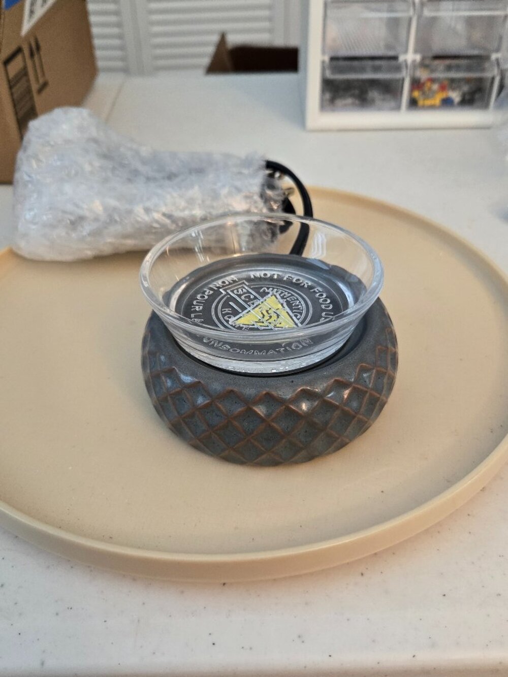 Simply Diamond Element Scentsy Warmer Used Slate Gray color No Box